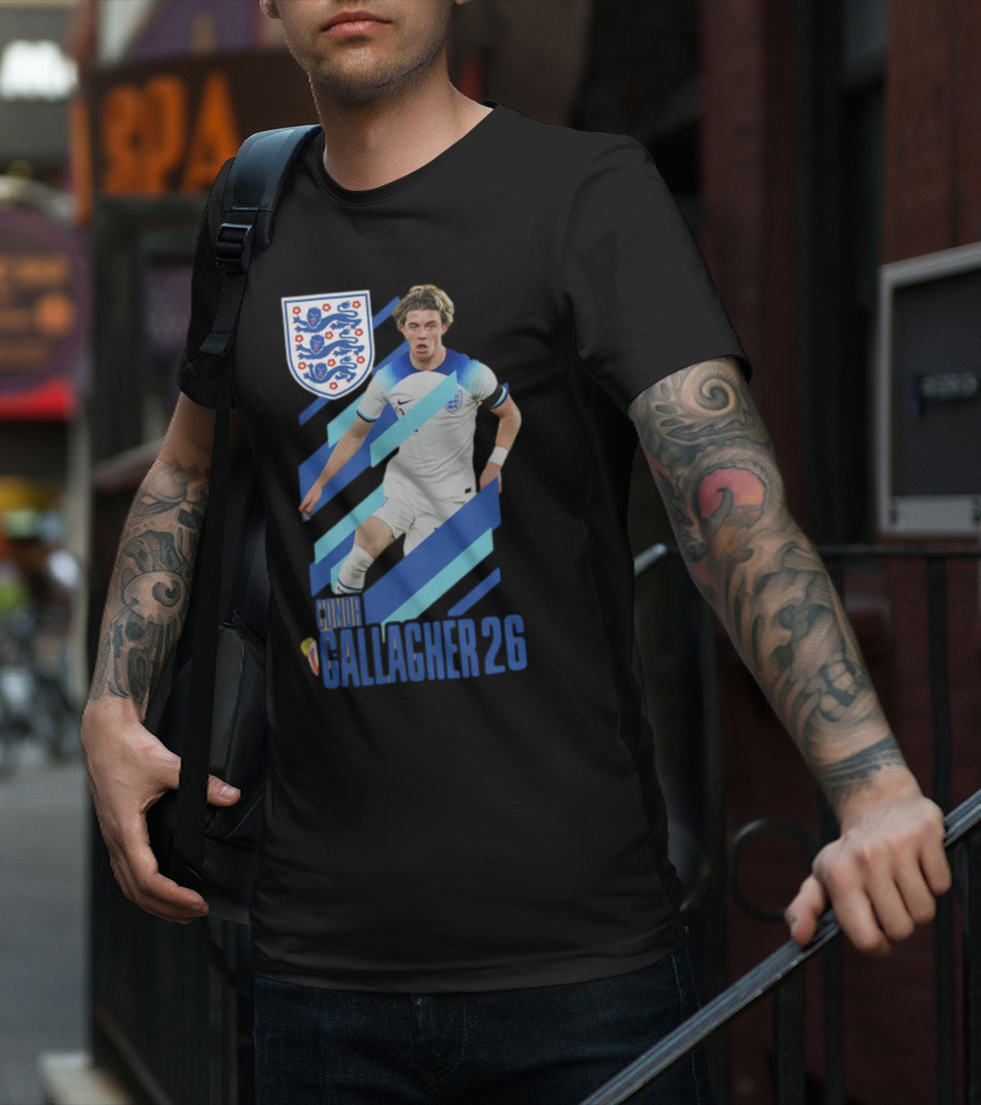 Conor Gallagher 26 England Football Crest Soccer Player T-Shirt