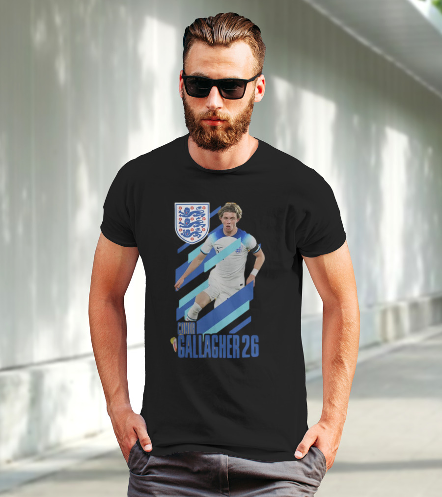Conor Gallagher 26 England Football Crest Soccer Player T-Shirt