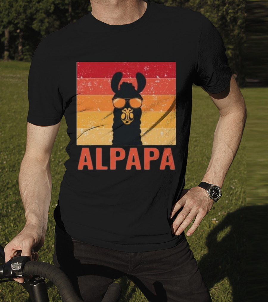 Alpapa Llamafathers Day Vintage Groovy T-Shirt