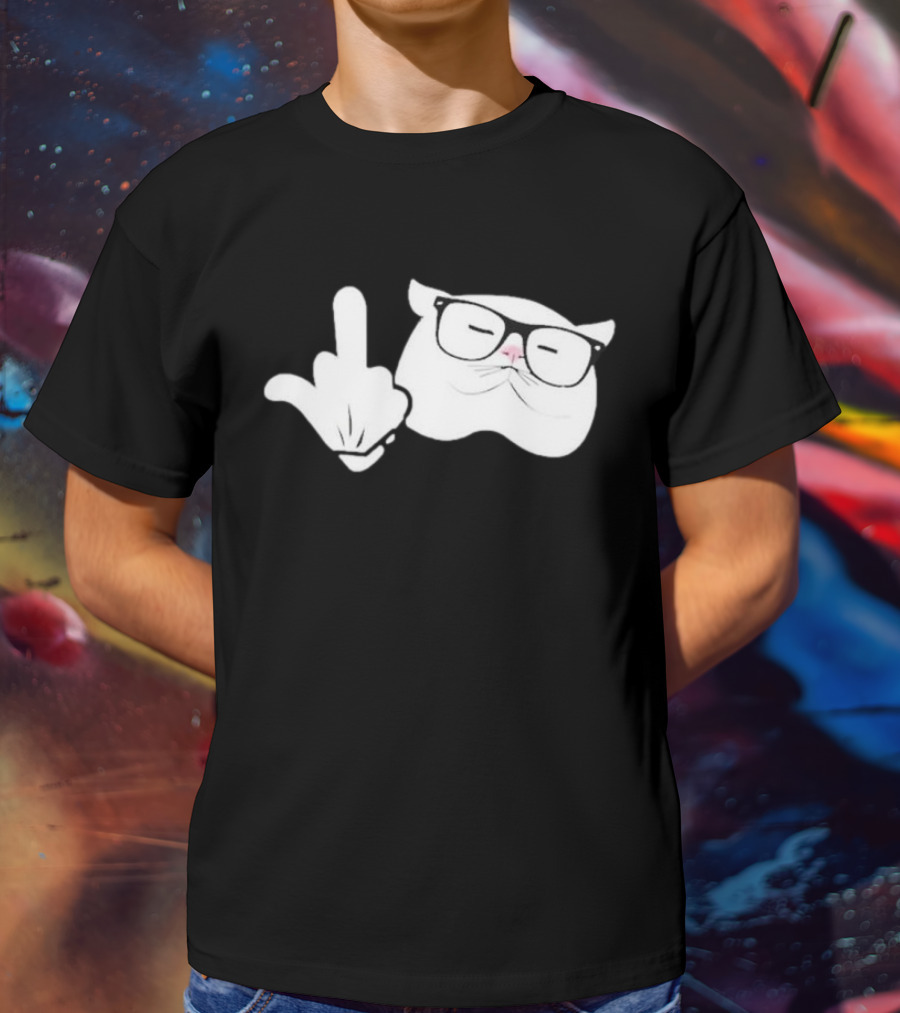 Steve Habetler Catturd Birdturd Glasses Cat Gesture T-Shirt