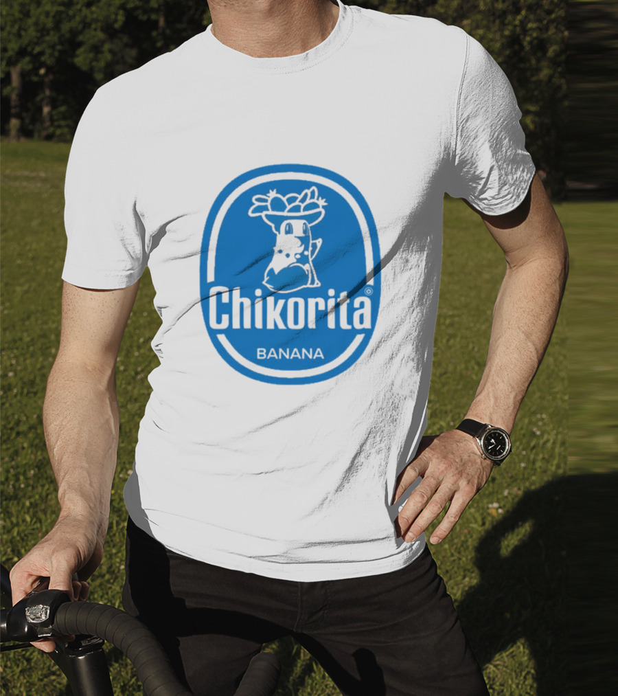 Chikorita Banana Crossover Logo Black And Blue T-Shirt