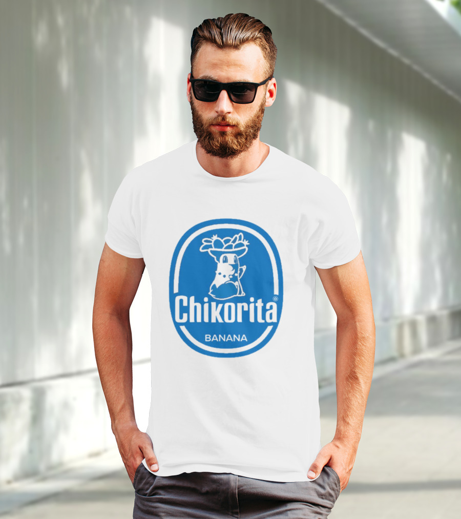 Chikorita Banana Crossover Logo Black And Blue T-Shirt