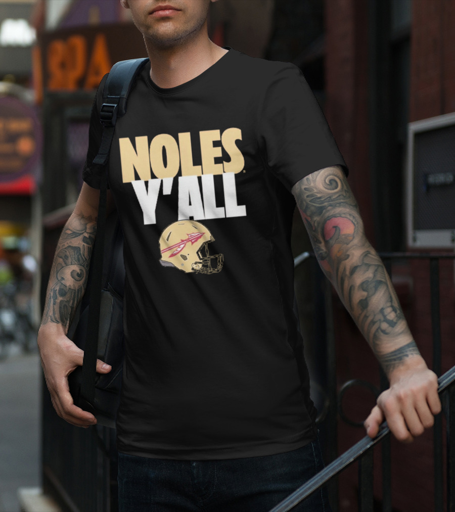 Noles Y'all Florida State Seminoles Helmet T-Shirt