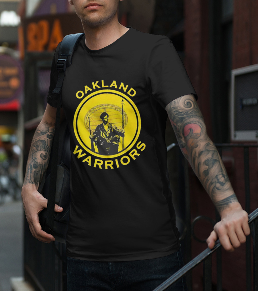 Oakland Warriors Huey Newton Chair Emblem T-Shirt