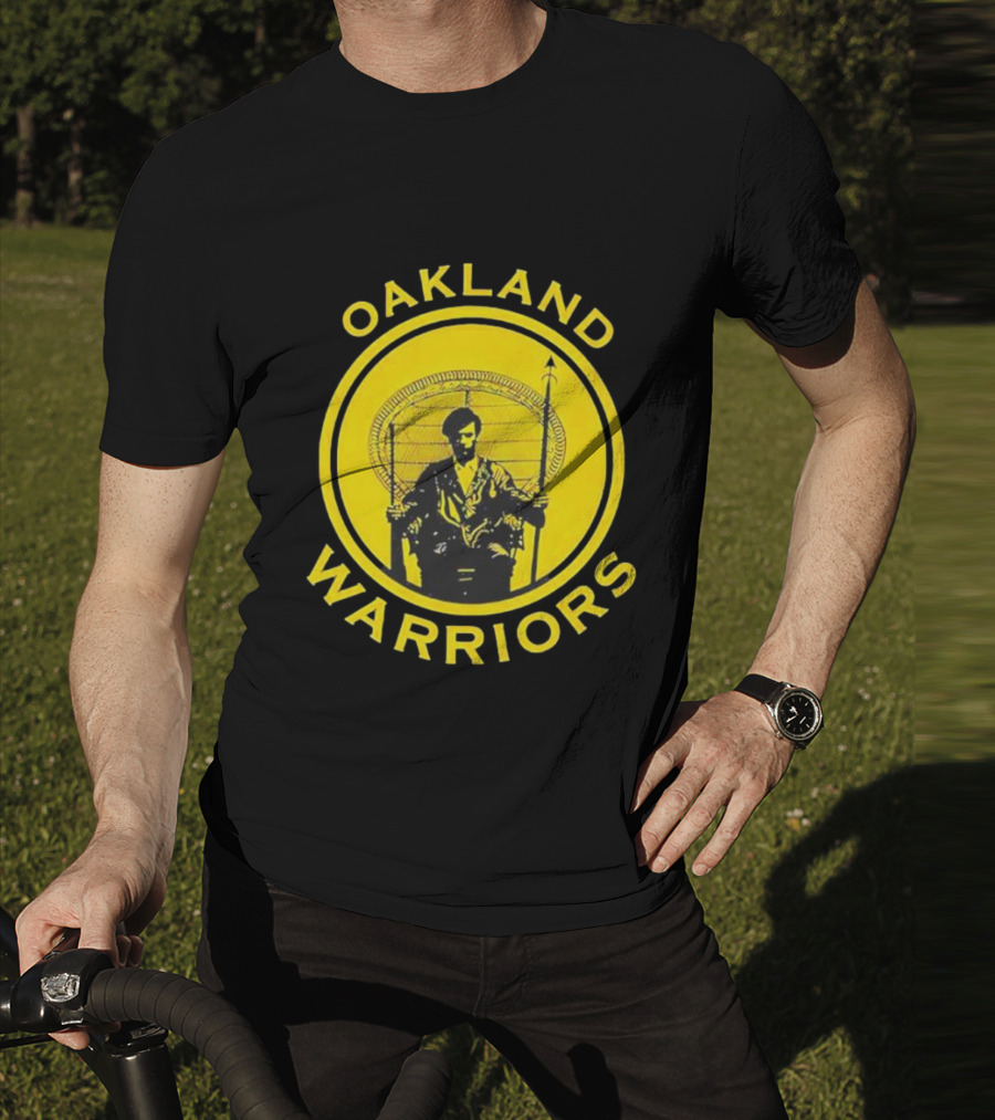Oakland Warriors Huey Newton Chair Emblem T-Shirt