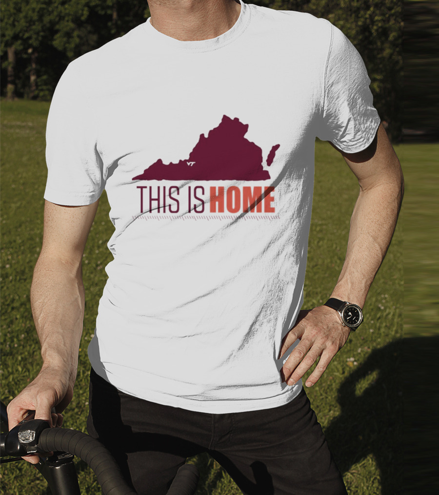 Virginia Tech Football This Is Home Virginia Map T-Shirt