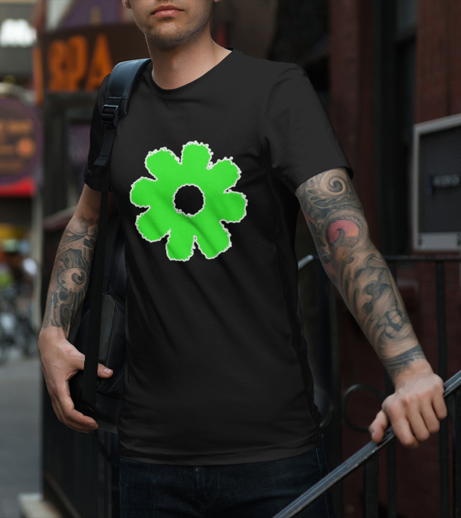 Scowl Neon Green Flower T-Shirt