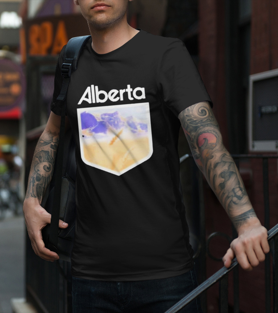 Alberta Mountain Scenic Shield Vitamin Deer Alberta Life T-Shirt