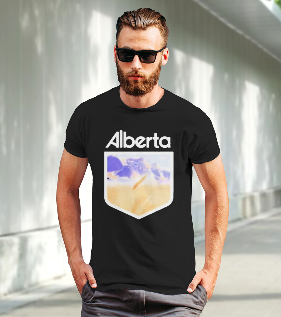 Alberta Mountain Scenic Shield Vitamin Deer Alberta Life T-Shirt
