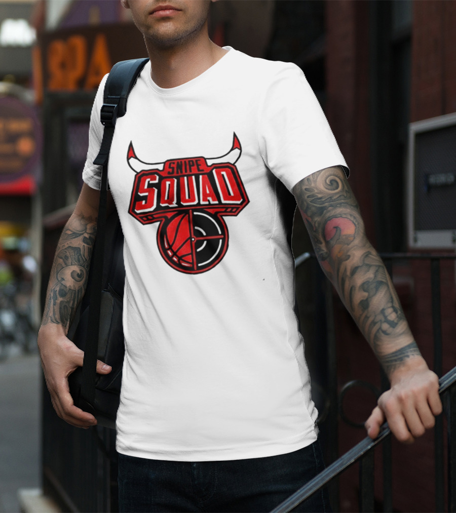 Chicago Bulls Snipe Squad Basketball Target Bull Horns T-Shirt