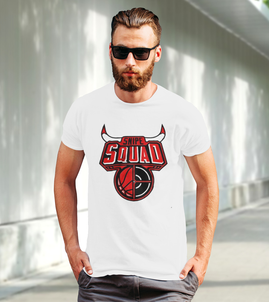 Chicago Bulls Snipe Squad Basketball Target Bull Horns T-Shirt