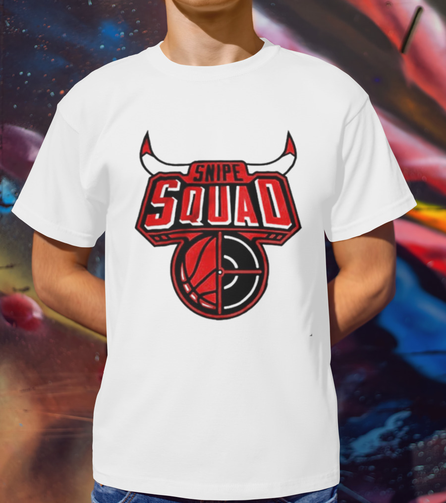 Chicago Bulls Snipe Squad Basketball Target Bull Horns T-Shirt