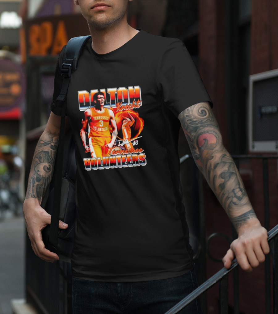 Dalton Knecht Tennessee Volunteers #3 Signature T-Shirt
