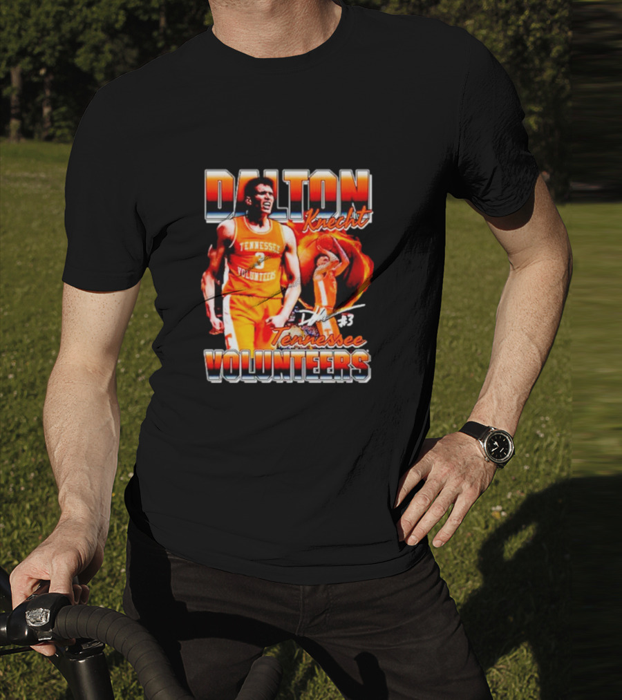 Dalton Knecht Tennessee Volunteers #3 Signature T-Shirt