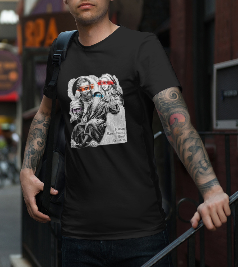 Italian Renaissance Ninja Painters Graphic Mashup T-Shirt