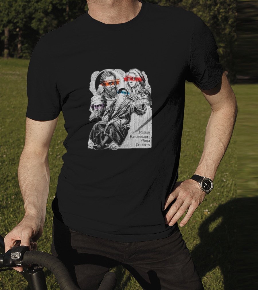 Italian Renaissance Ninja Painters Graphic Mashup T-Shirt