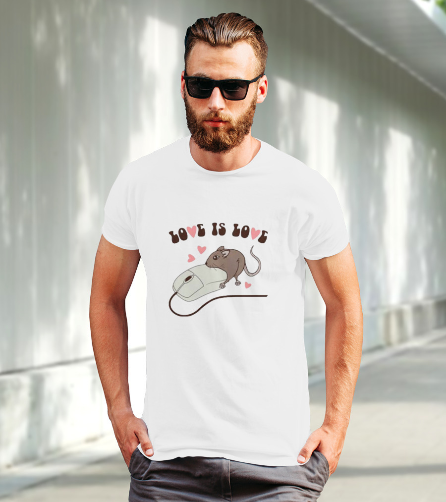 Love Is Love Heart Mouse Computer Mouse T-Shirt