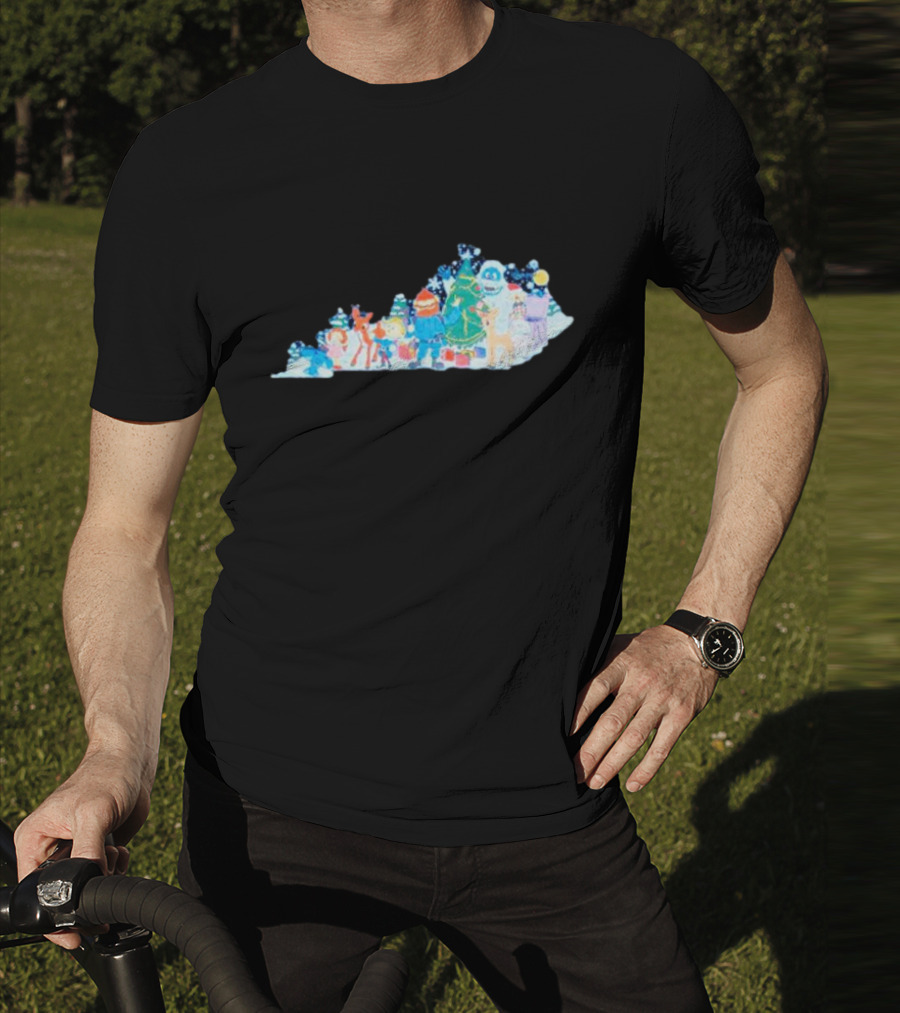 Misfit Kentuckians Christmas Characters Kentucky Map T-Shirt