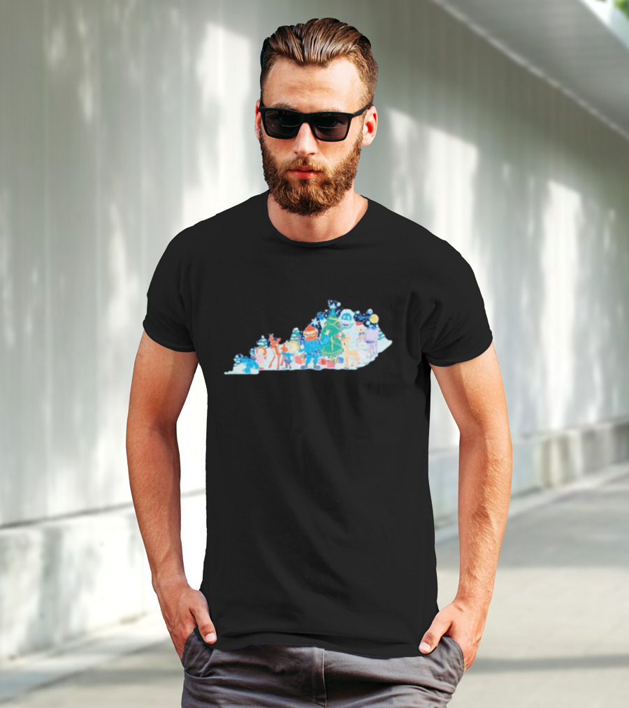 Misfit Kentuckians Christmas Characters Kentucky Map T-Shirt