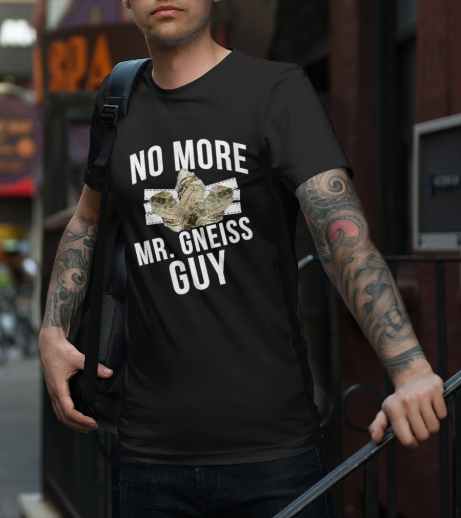 No More Mr Gneiss Guy Rock Pun With Illustrated Gneiss Formation T-Shirt