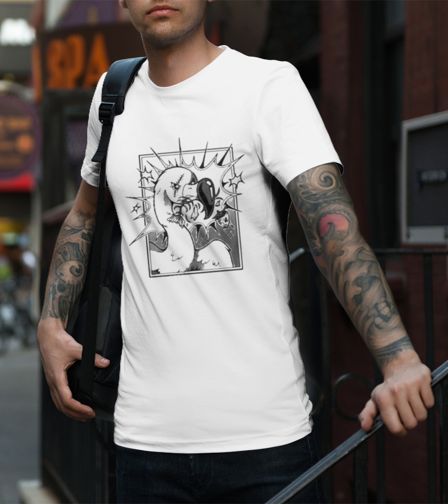 Ff Fishbone Flamingo Duck Battle Comic Sketch Explosion T-Shirt