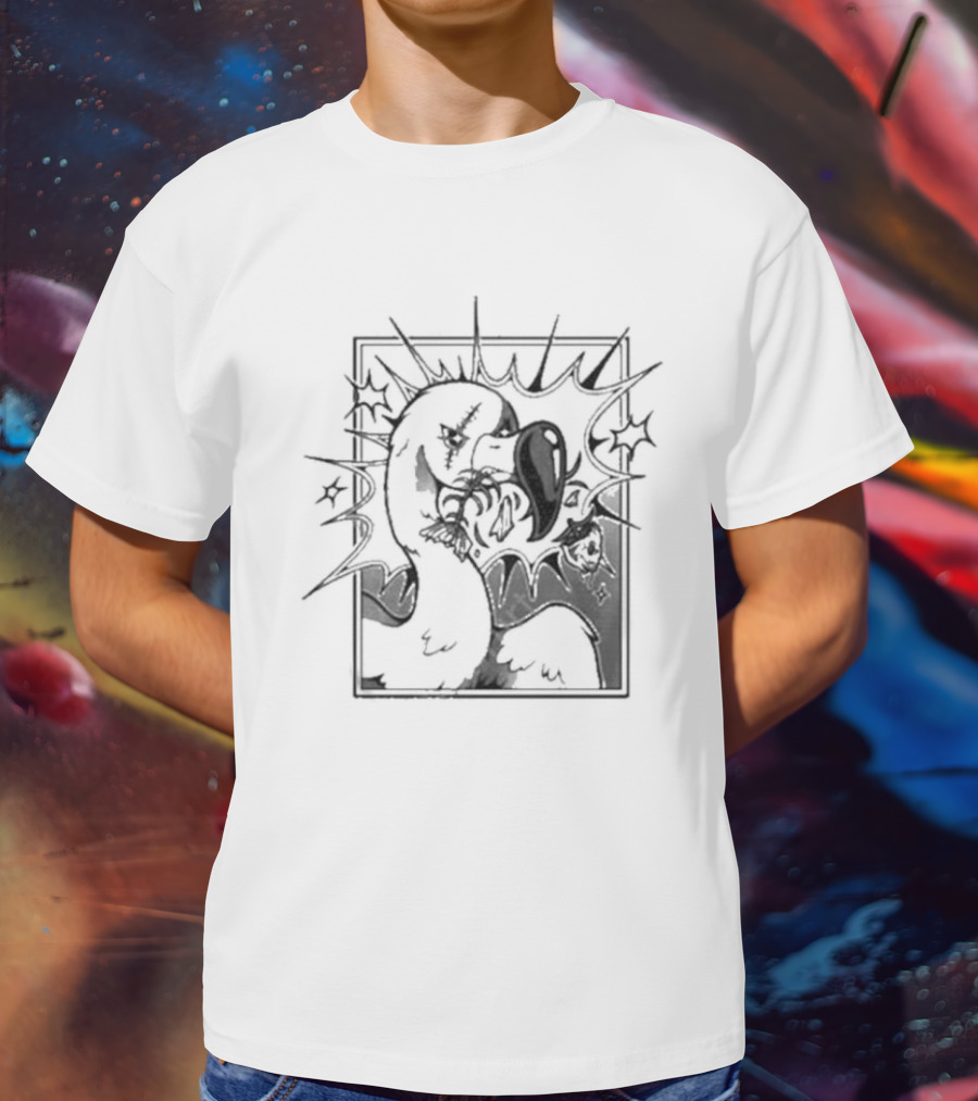 Ff Fishbone Flamingo Duck Battle Comic Sketch Explosion T-Shirt