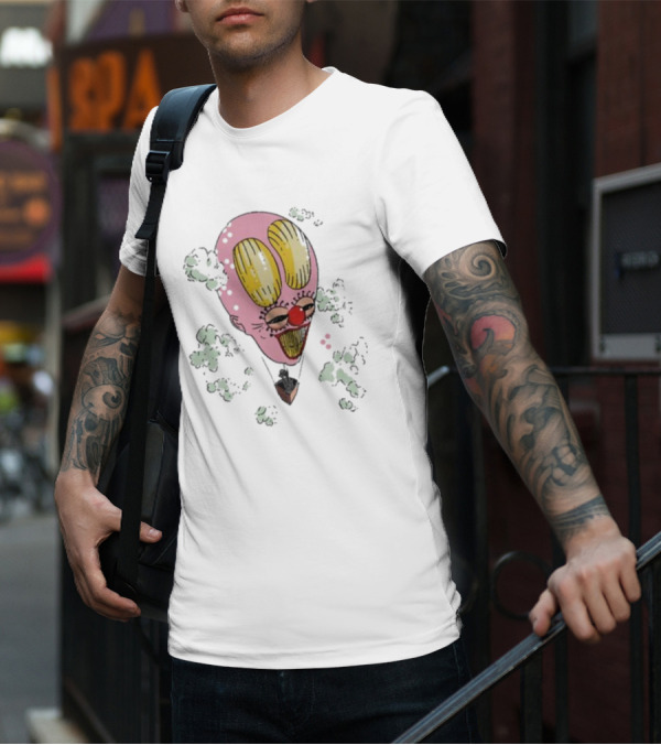 Balloon Head In Cloud With Clown Face T-Shirt