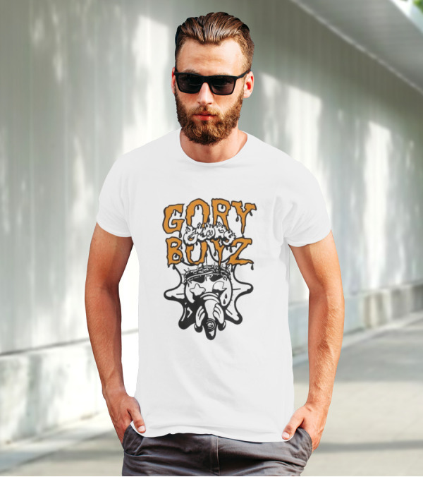 Glory Boyz Gory Boyz Glo Gang Dripping Horror Font Sun T-Shirt
