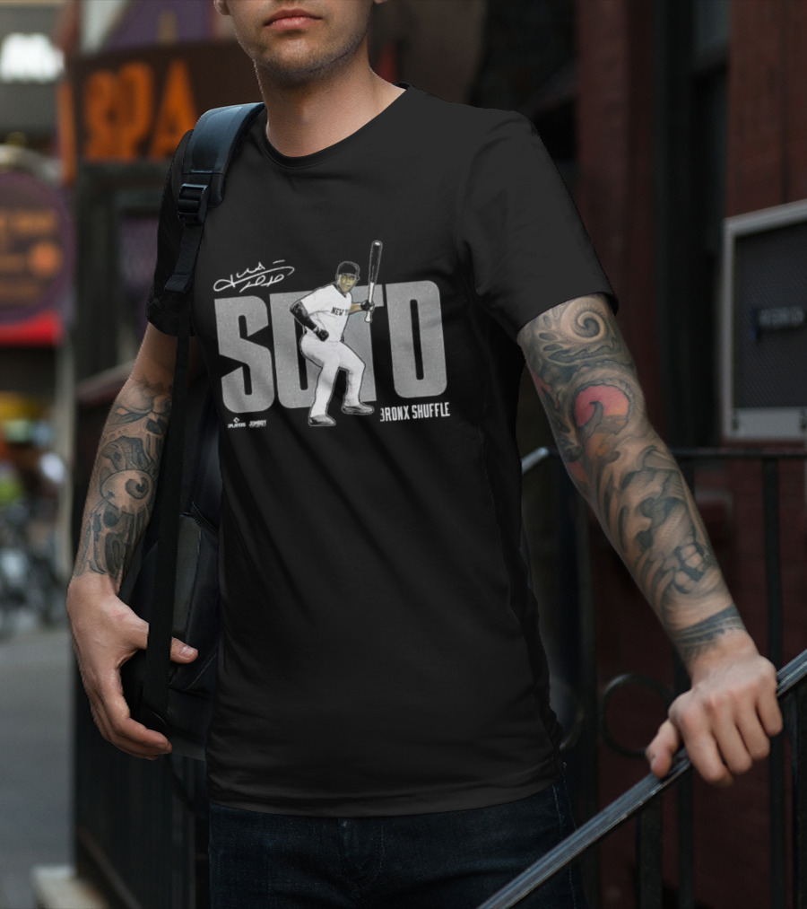 Soto Bronx Shuffle New York Yankees Player Signature T-Shirt