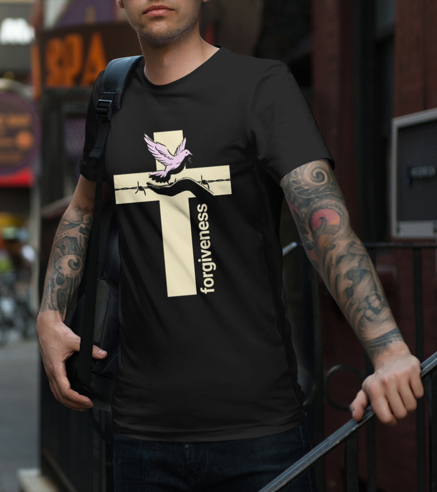 Forgiveness Dove And Cross With Barbed Wire T-Shirt