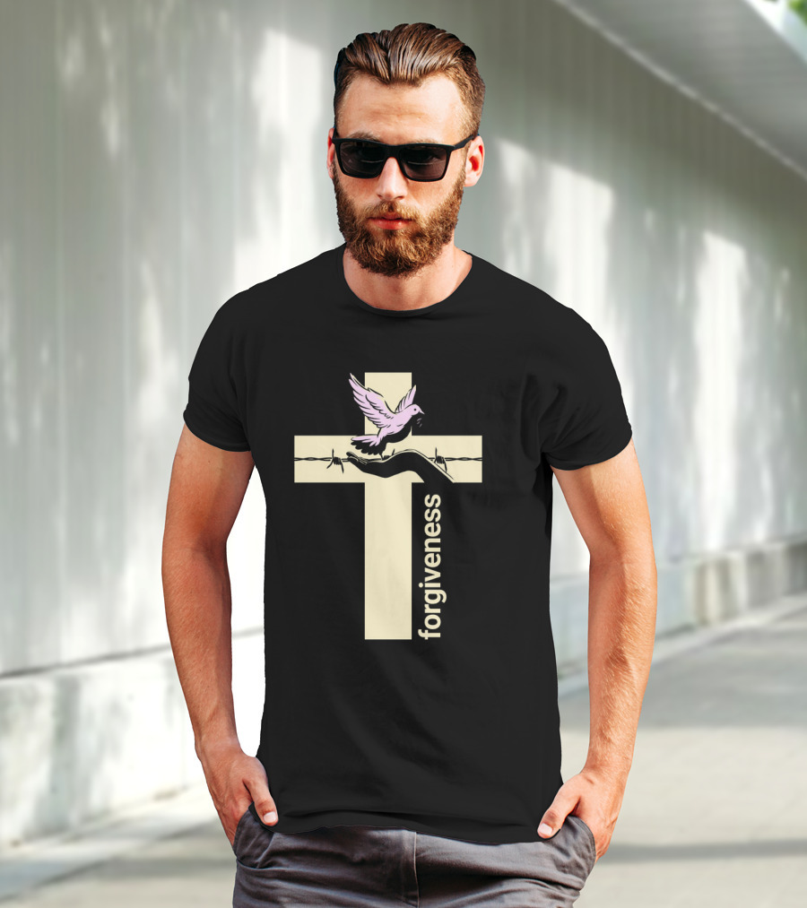 Forgiveness Dove And Cross With Barbed Wire T-Shirt