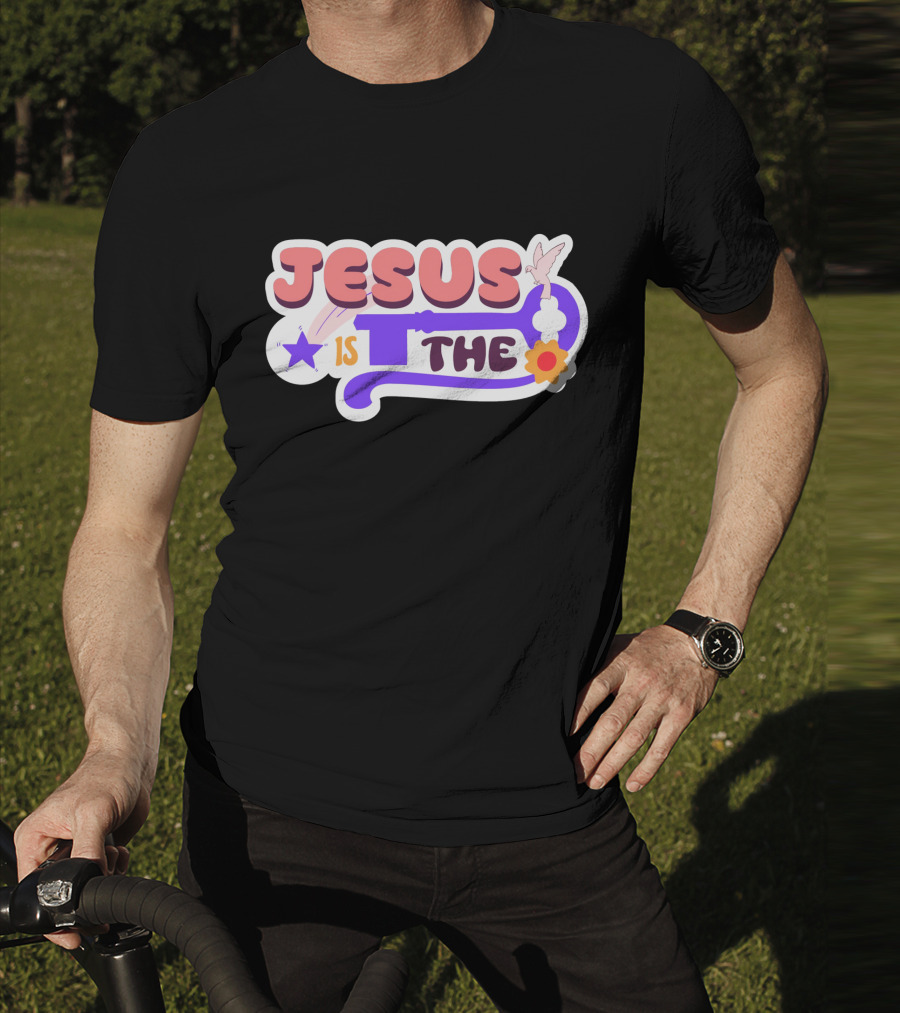 Jesus Is The Key With Dove And Star Elements T-Shirt