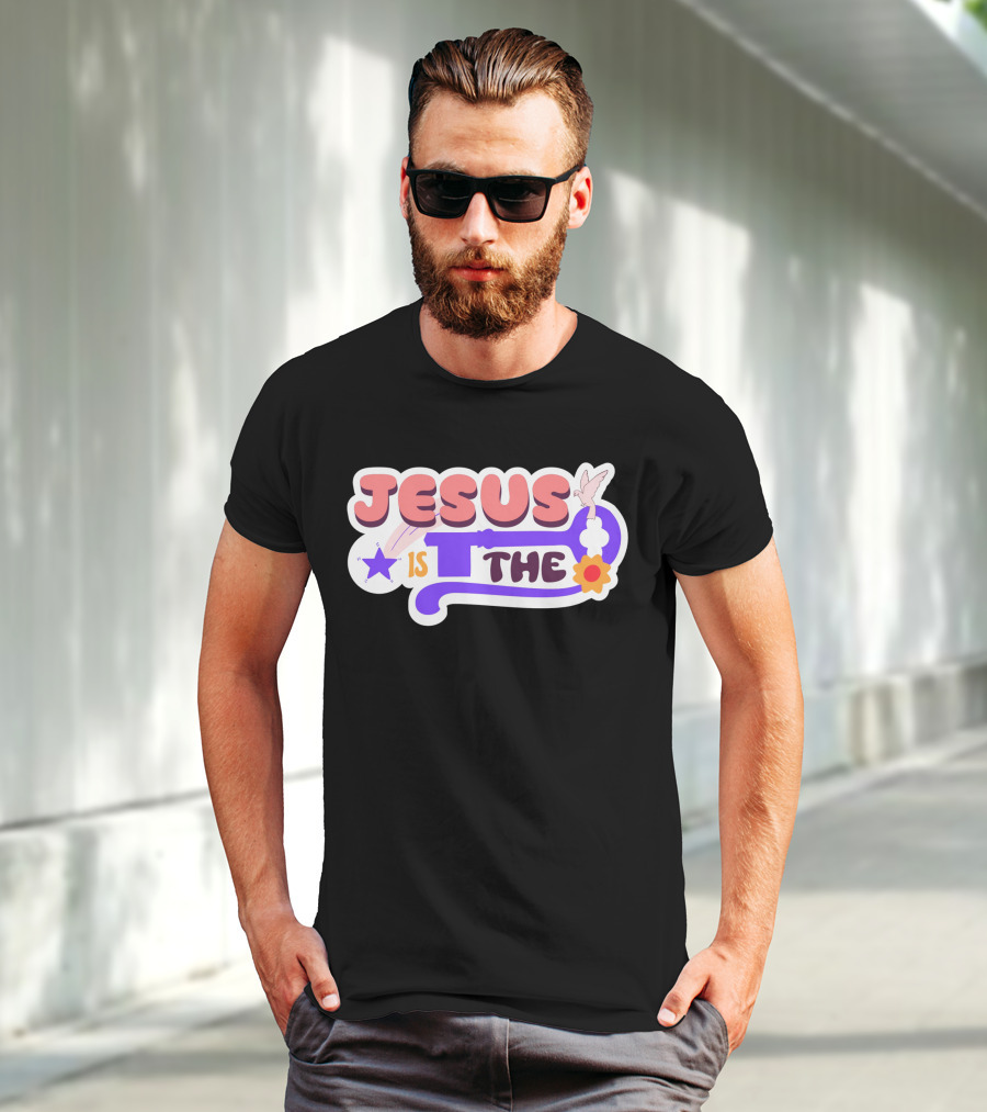 Jesus Is The Key With Dove And Star Elements T-Shirt