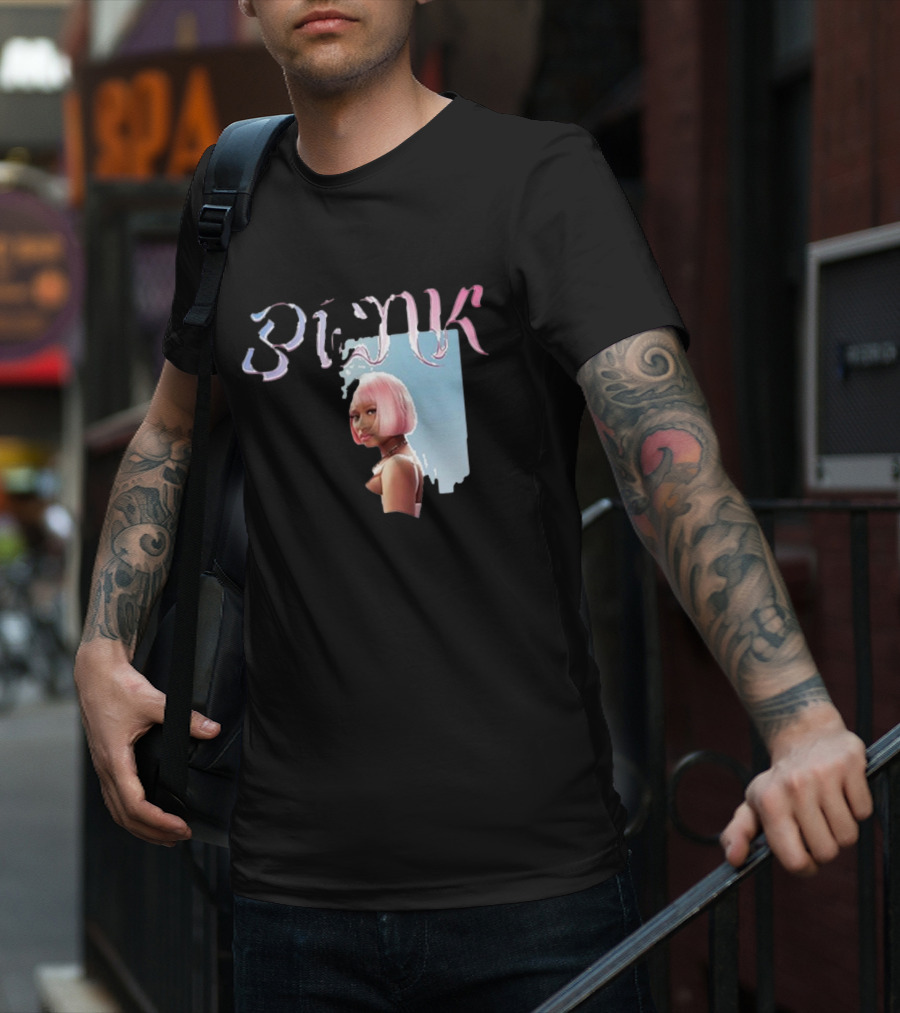 BLΛƆK Nicki Minaj Pink Photo T-Shirt