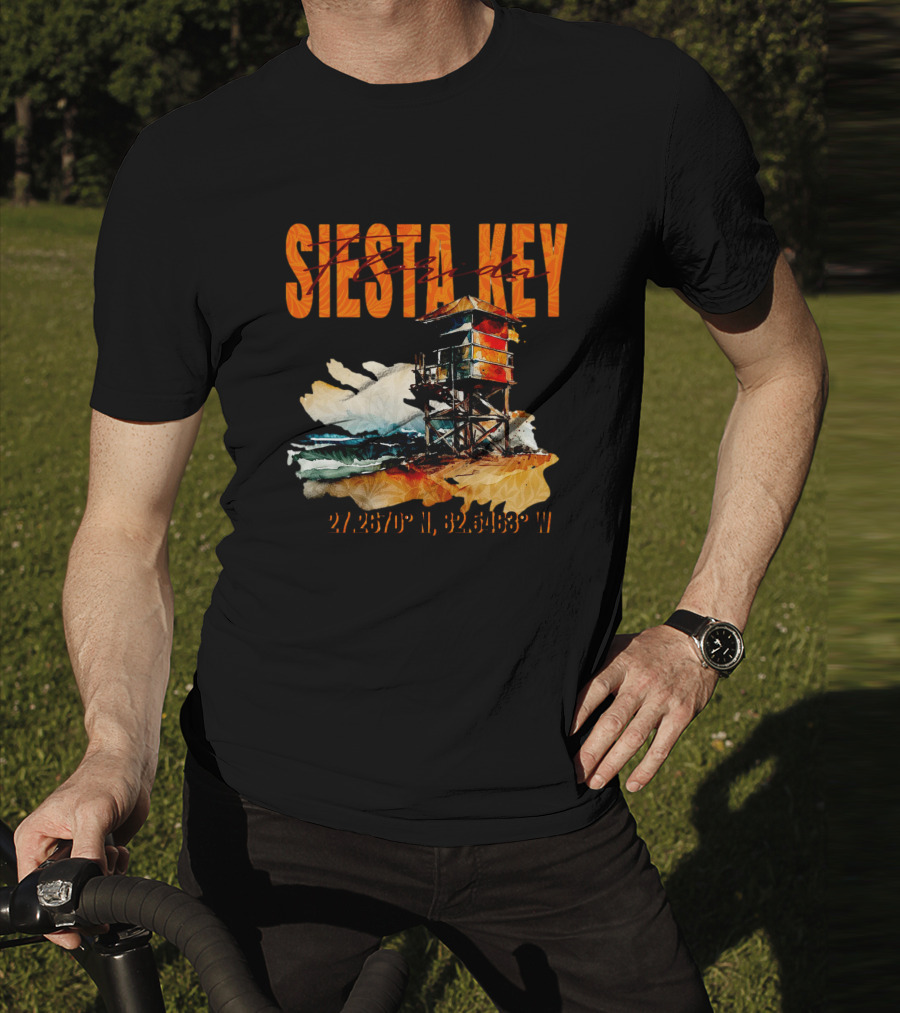 Siesta Key Florida Lifeguard Stand 27.2670° N, 82.5463° W T-Shirt
