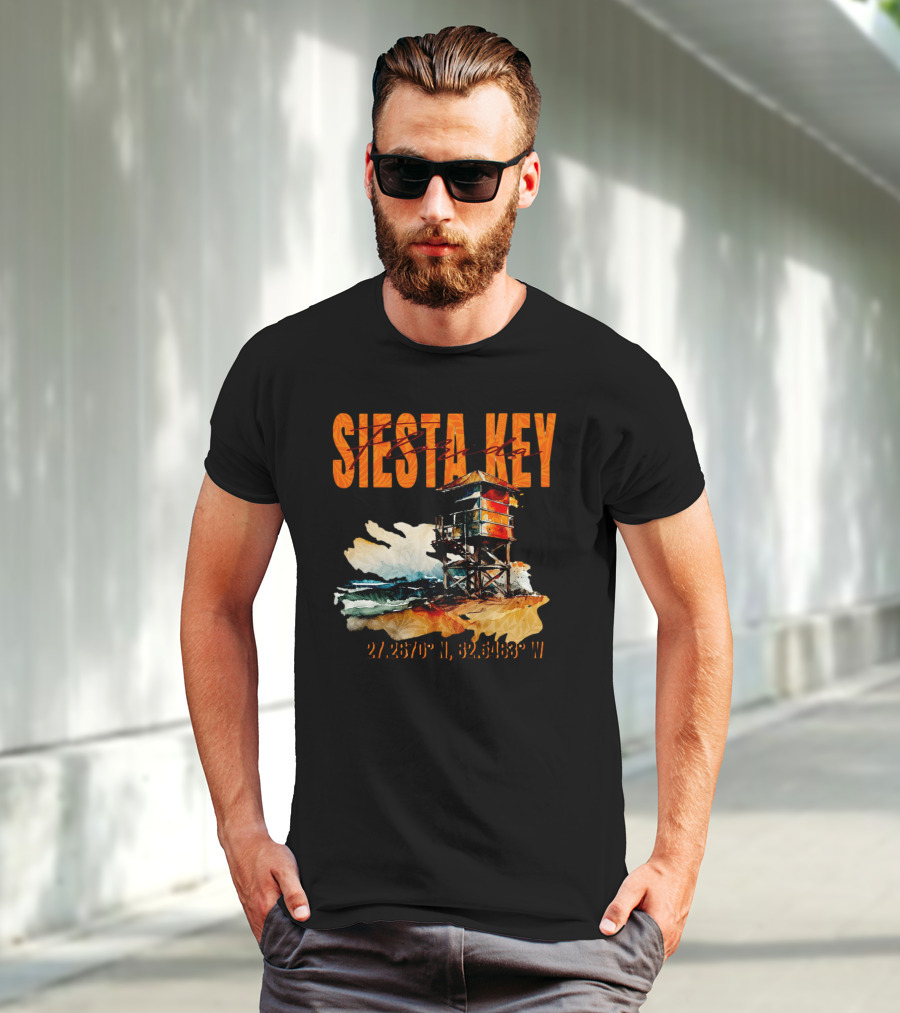 Siesta Key Florida Lifeguard Stand 27.2670° N, 82.5463° W T-Shirt