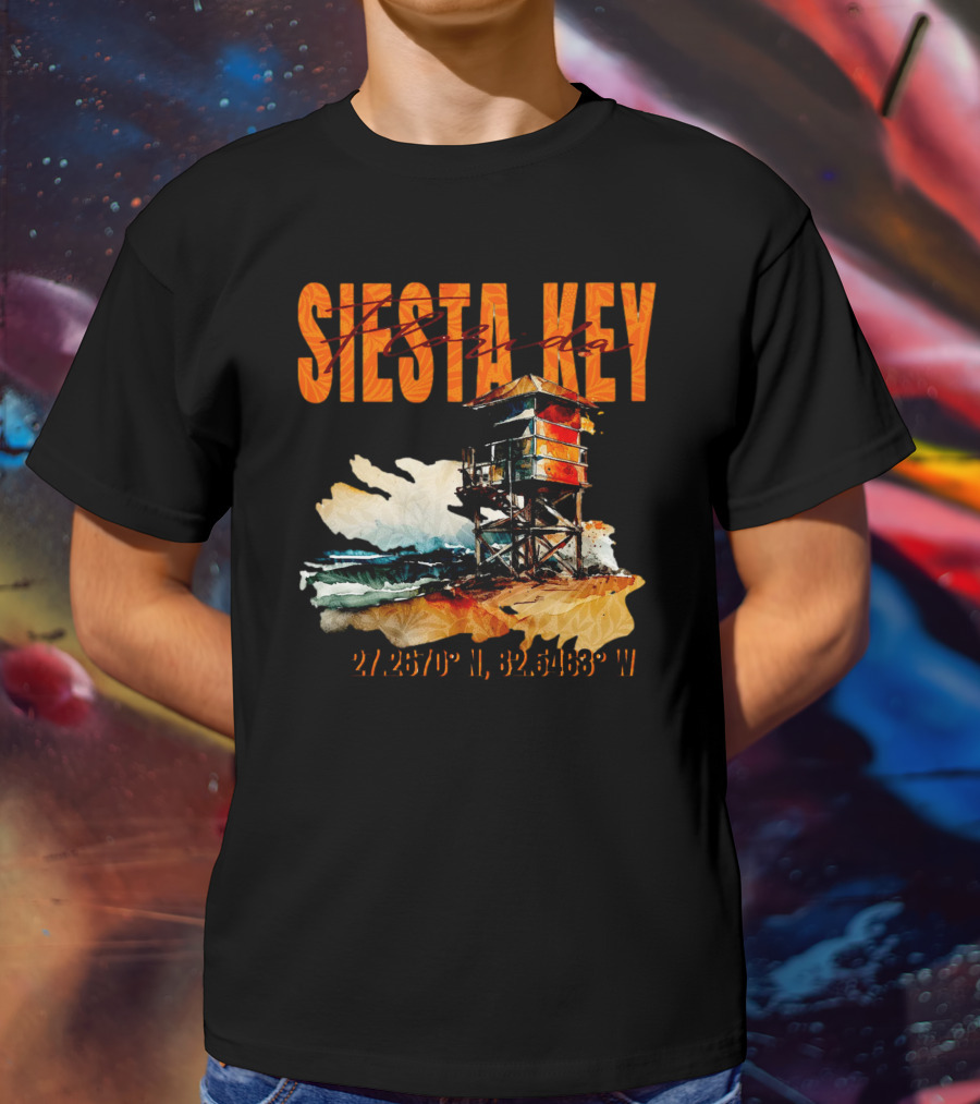 Siesta Key Florida Lifeguard Stand 27.2670° N, 82.5463° W T-Shirt