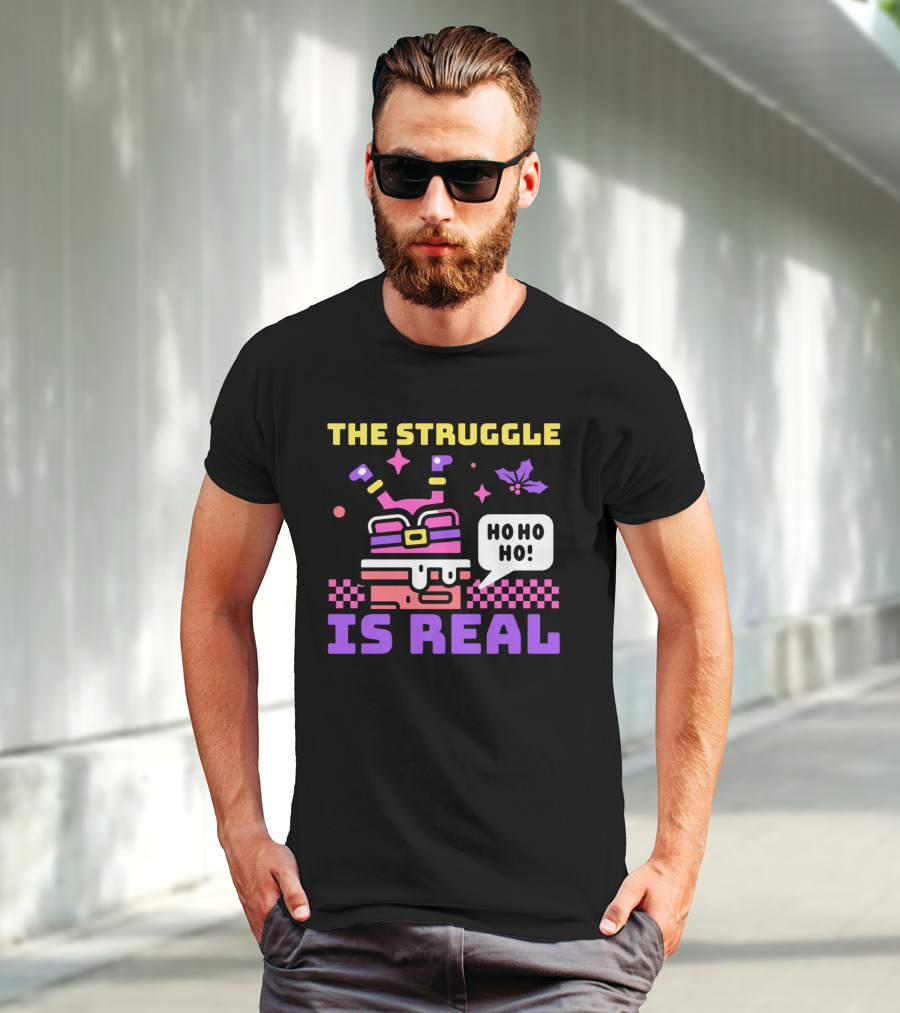 The Struggle Is Real Ho Ho Ho Santa Chimney Stuck T-Shirt