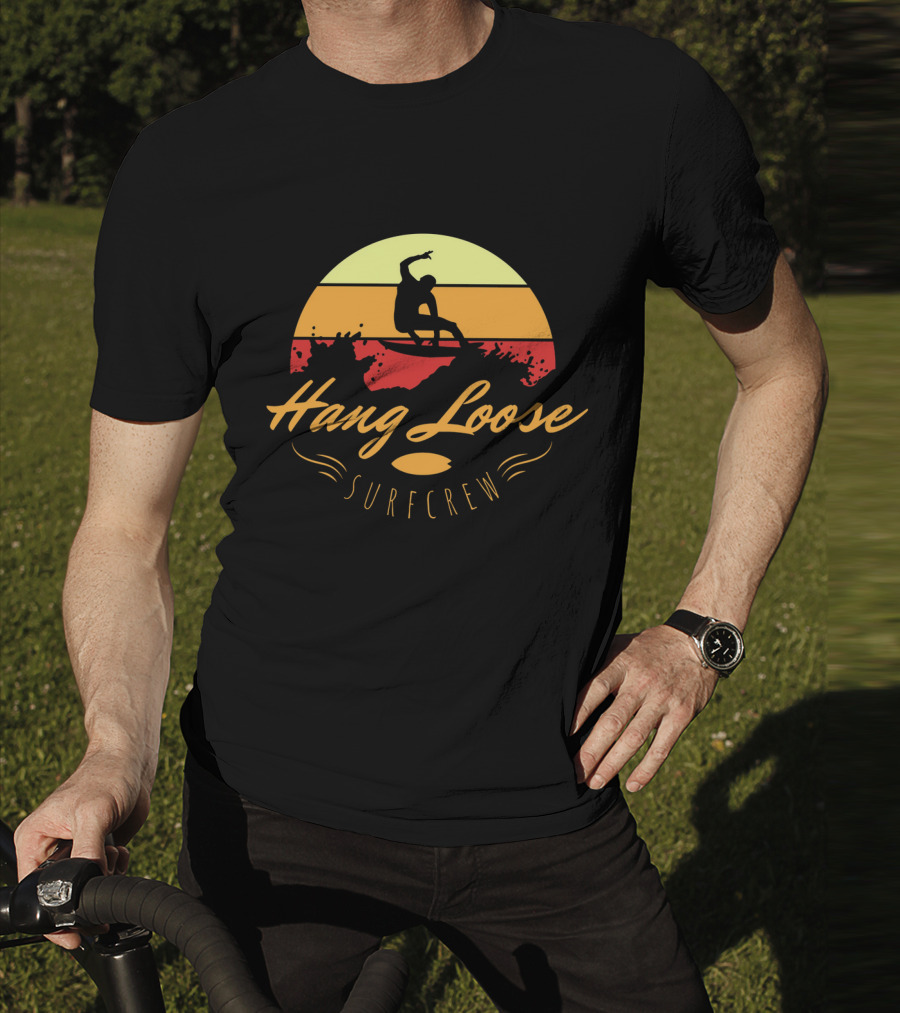 Hang Loose Surfcrew Sunset Surfing T-Shirt