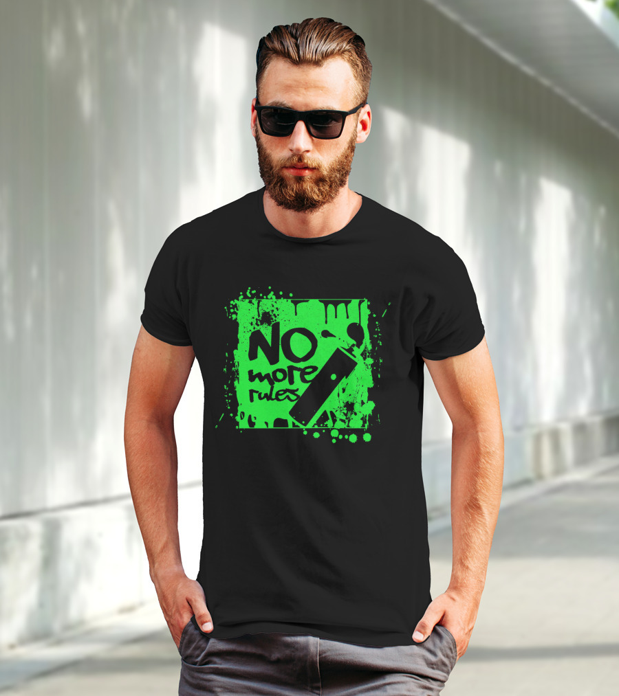 No More Rules Graffiti Spray Paint Splatter T-Shirt