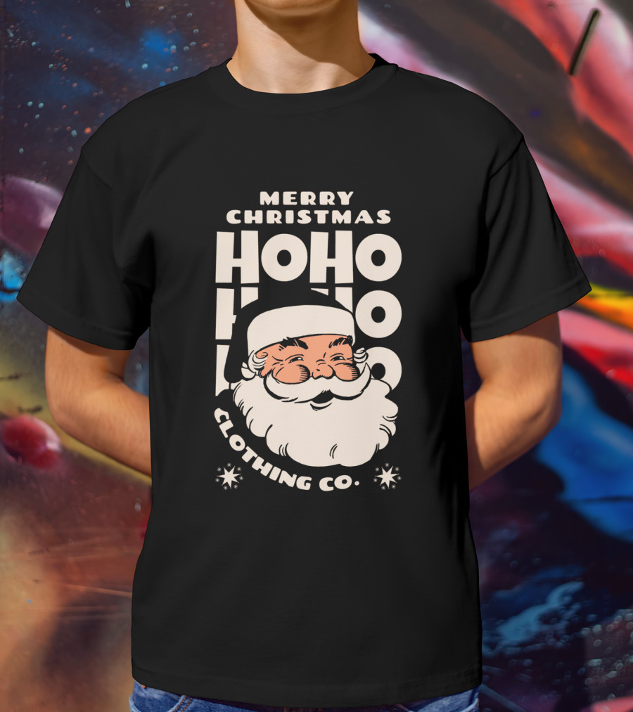Merry Christmas Ho Ho Ho Santa Claus Clothing Co T-Shirt