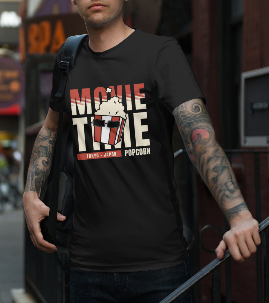 Movie Time Tokyo Japan Popcorn T-Shirt