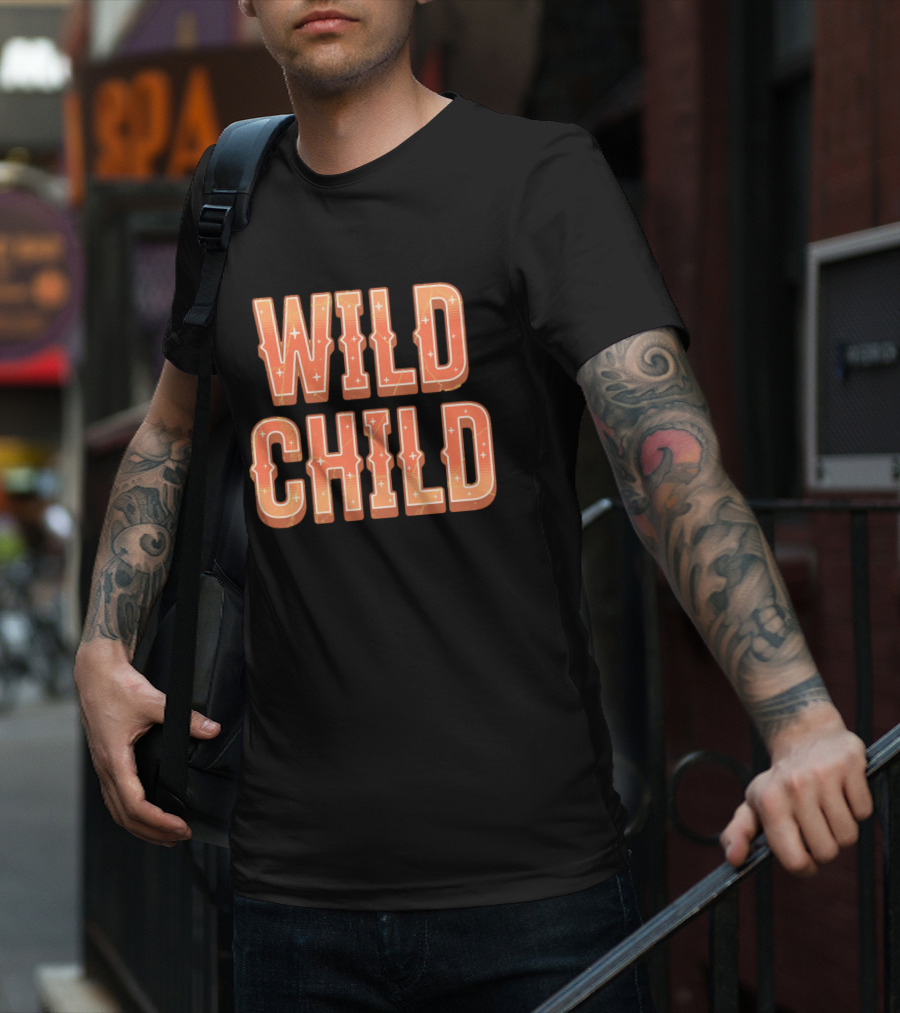 Wild Child Vintage Western Typography T-Shirt