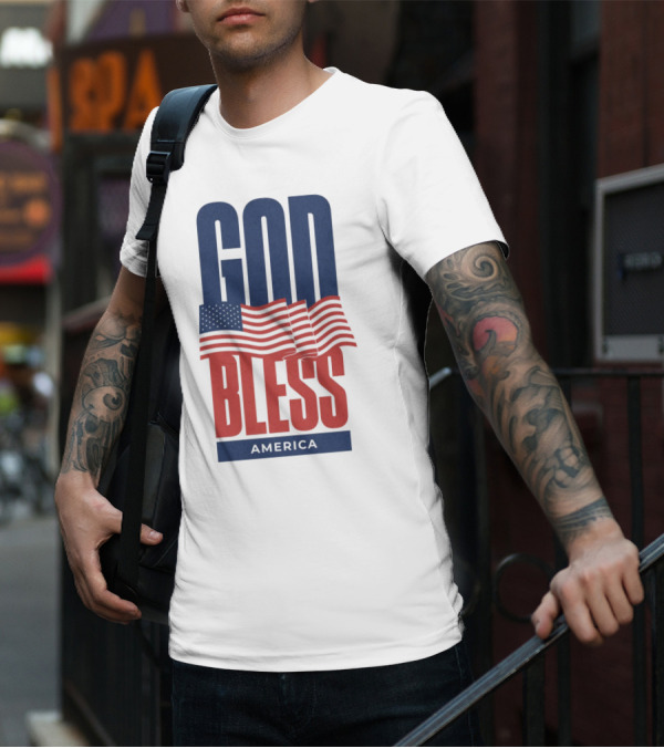 GOD BLESS AMERICA Flag T-Shirt
