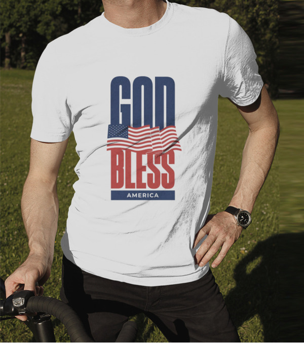GOD BLESS AMERICA Flag T-Shirt