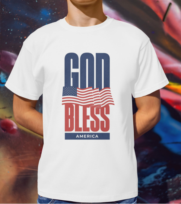 GOD BLESS AMERICA Flag T-Shirt