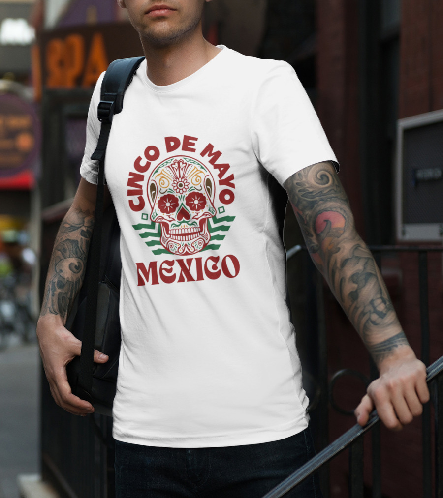 Cinco De Mayo Mexico Sugar Skull T-Shirt