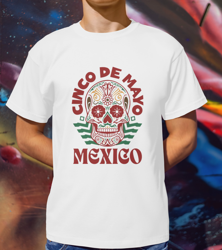 Cinco De Mayo Mexico Sugar Skull T-Shirt