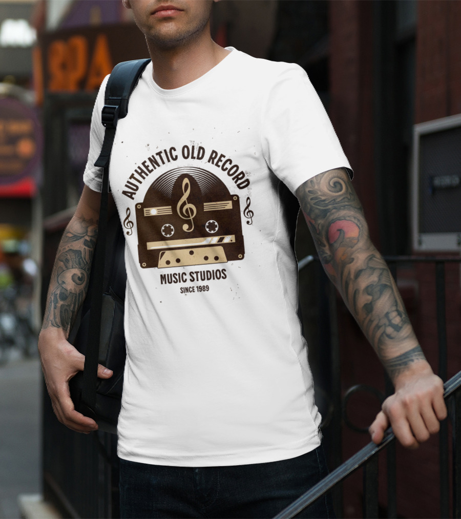 Authentic Old Record Music Studios Cassette Since 1989 T-Shirt