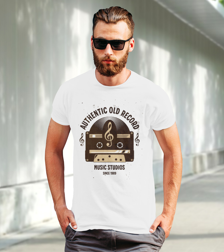Authentic Old Record Music Studios Cassette Since 1989 T-Shirt